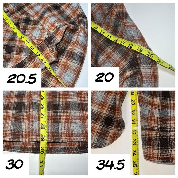 Amana Woolen Mill Workwear Shirt Mens Medium 80/20 Wool/Nylon 70s Vintage Plaid - Picture 9 of 12